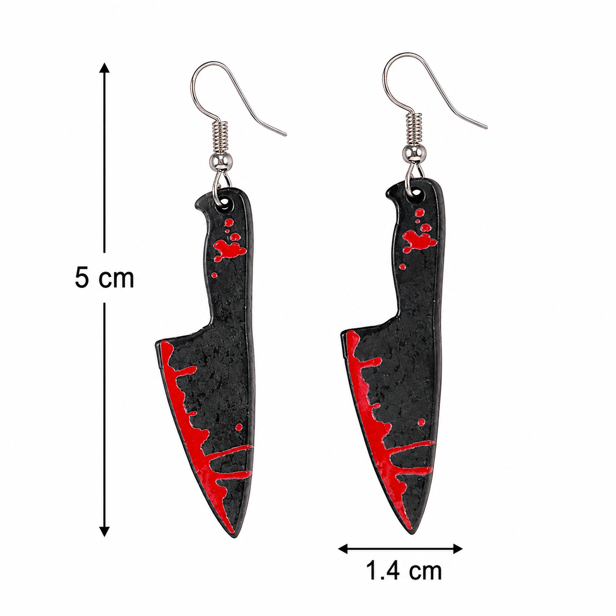 H09 Aretes cuchillo hallowen de aleacion