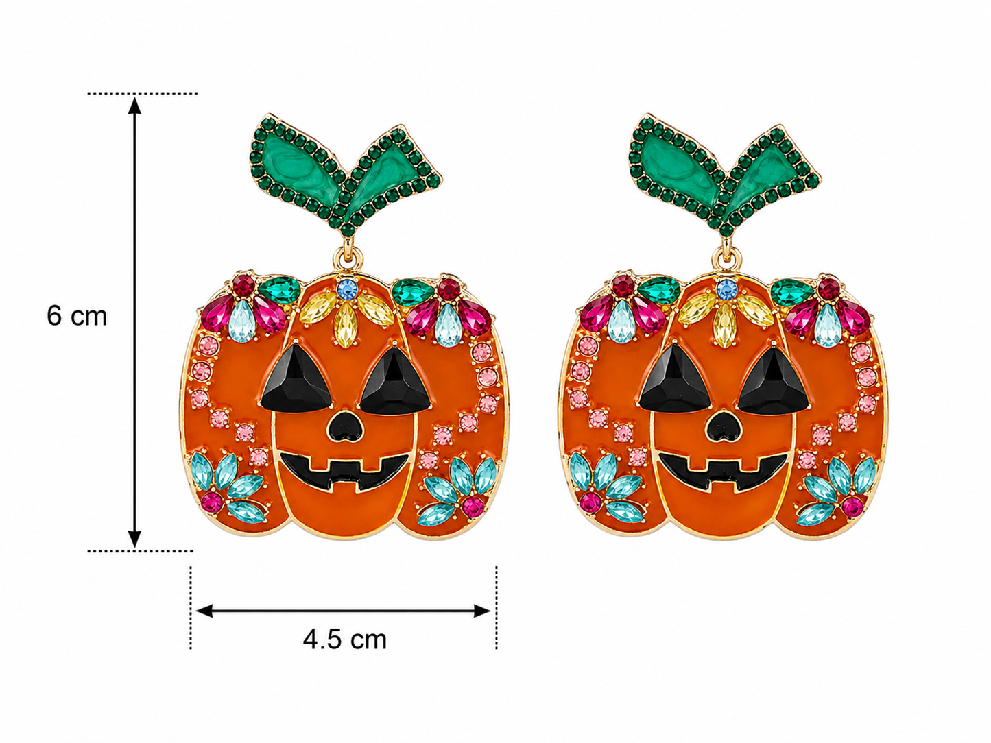 H21 Aretes calabaza Halloween aleacion