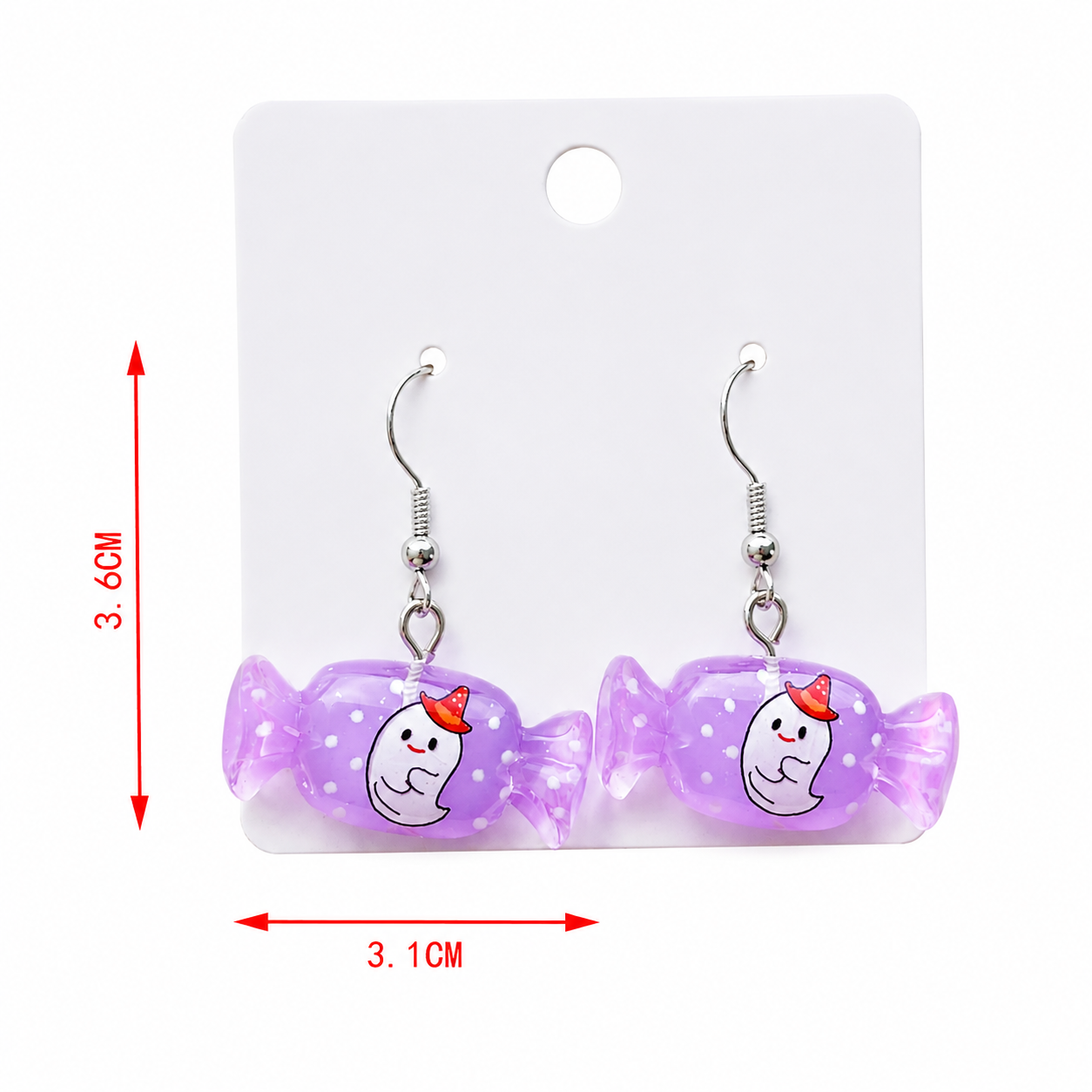 H22 Aretes dulce fantasma Halloween acri­lico