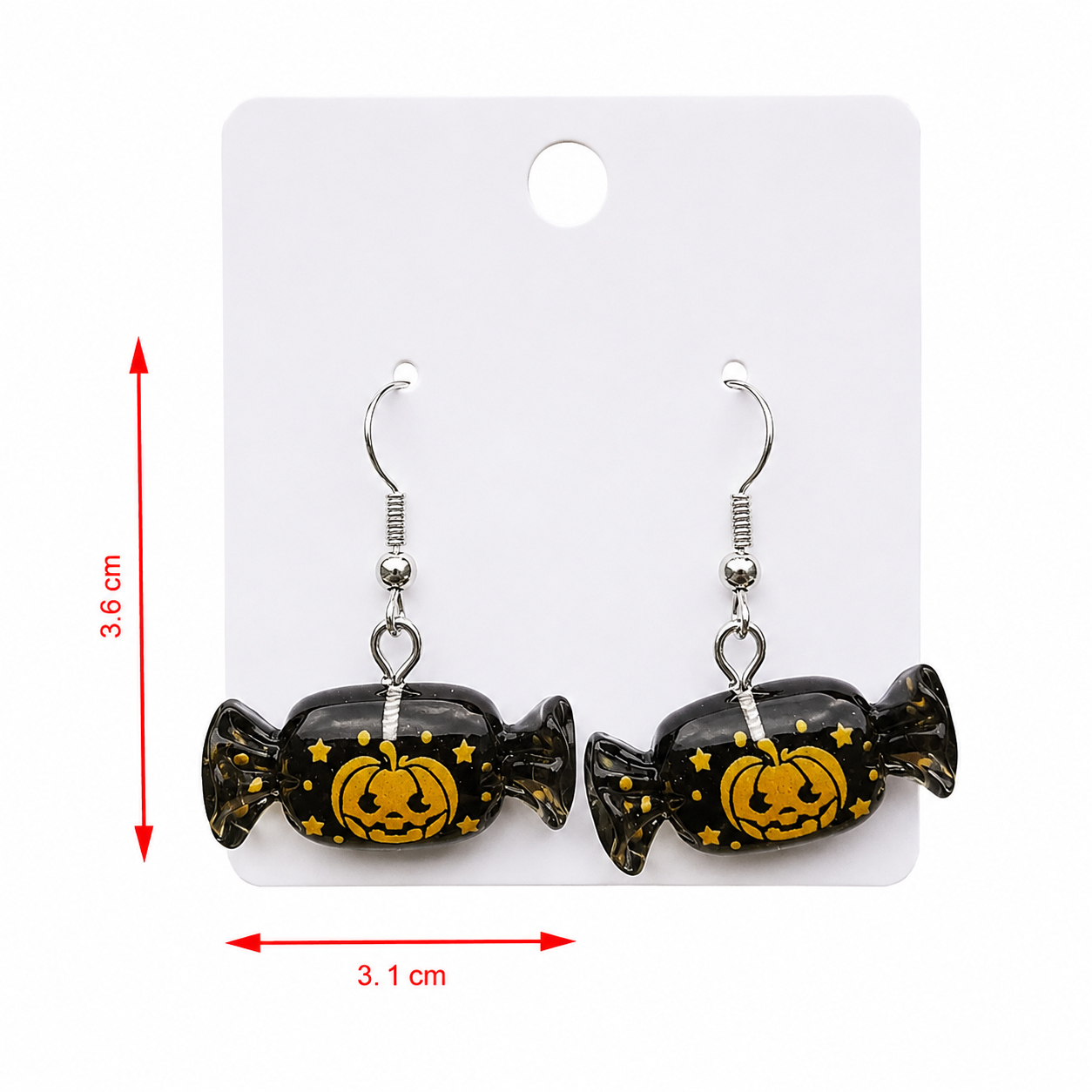 H24 Aretes dulce negro calabaza acrilico