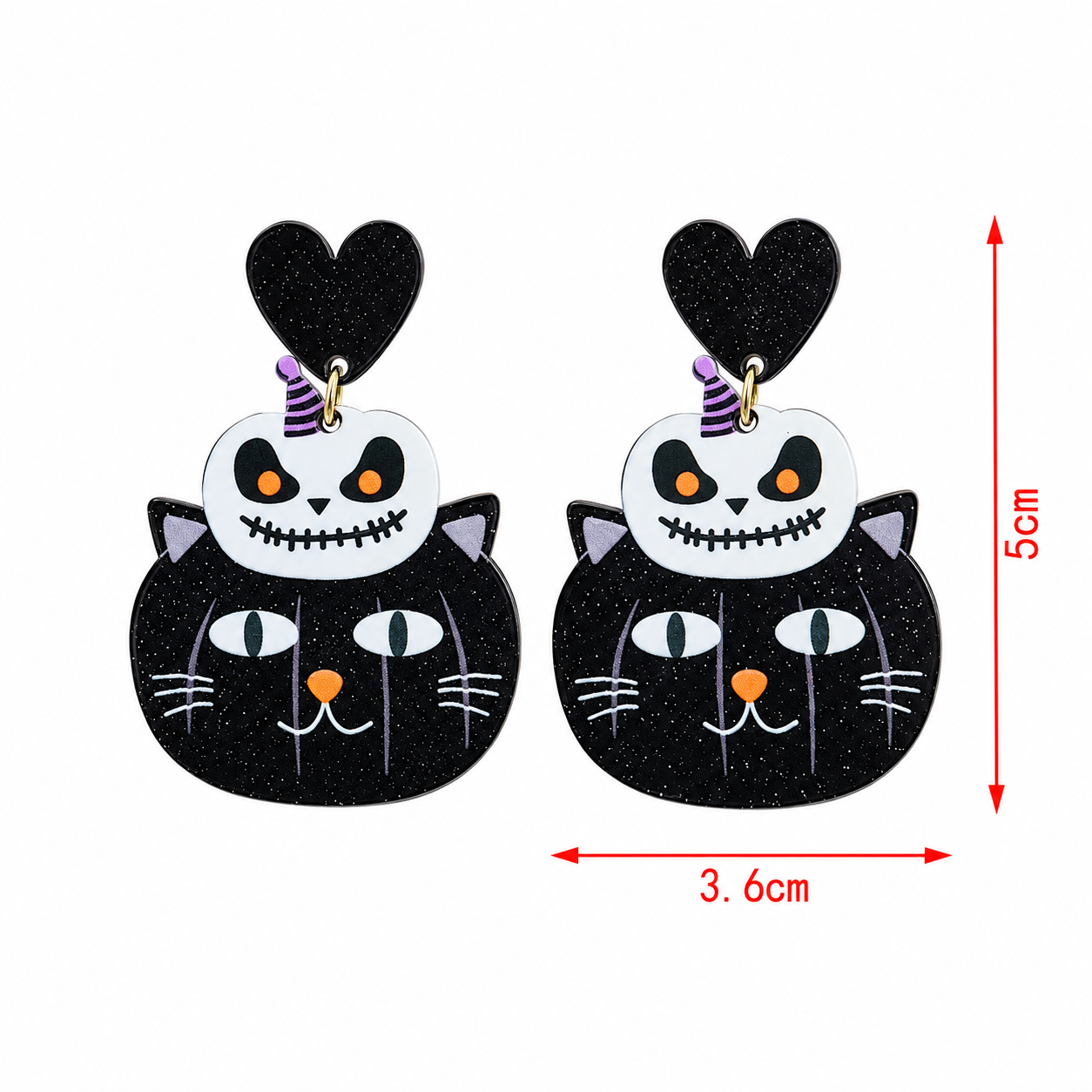 H28 Aretes gato negro Halloween