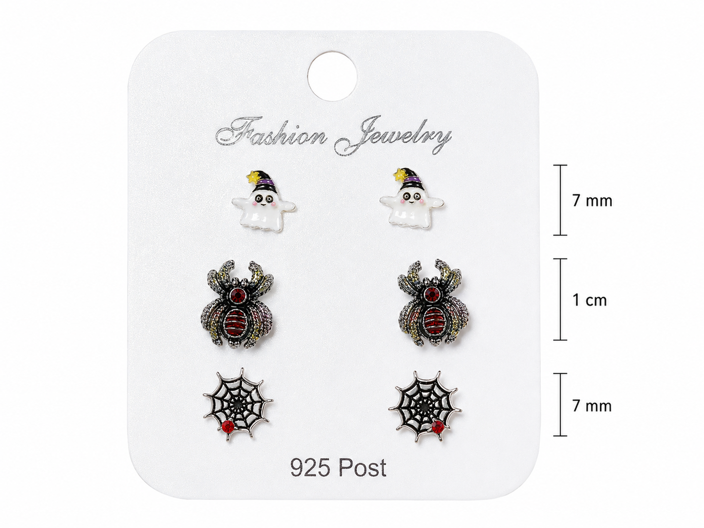 H33 Conjunto de aretes araña hallowen de resina