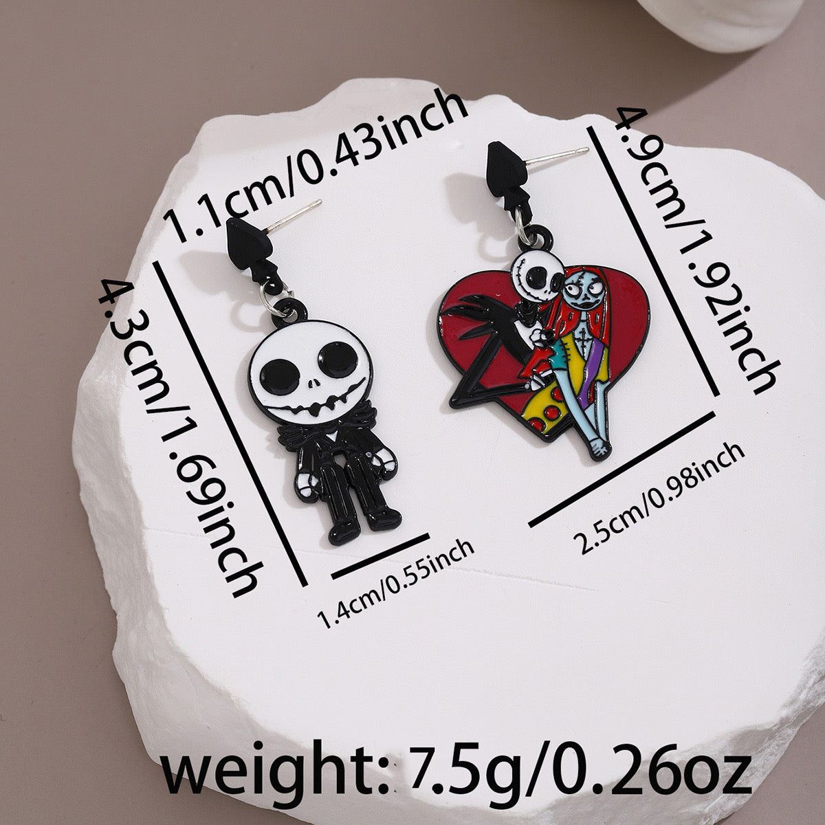 H37 Aretes Jack Halloween 4.5cm aleacion