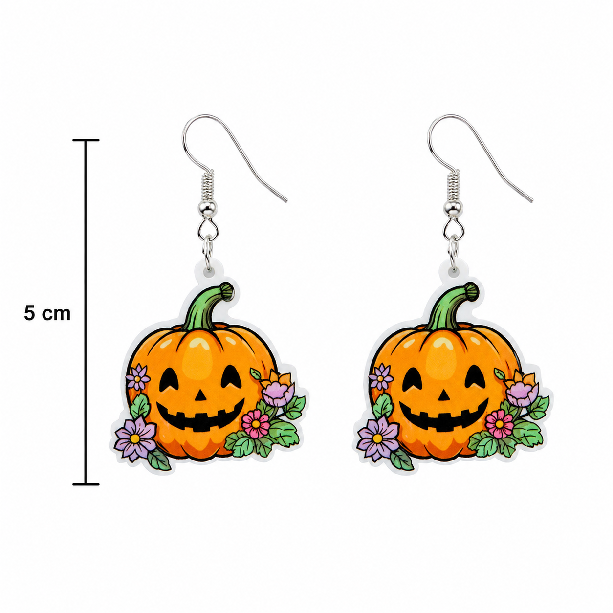 H41 Aretes calabaza acrilico ligeros