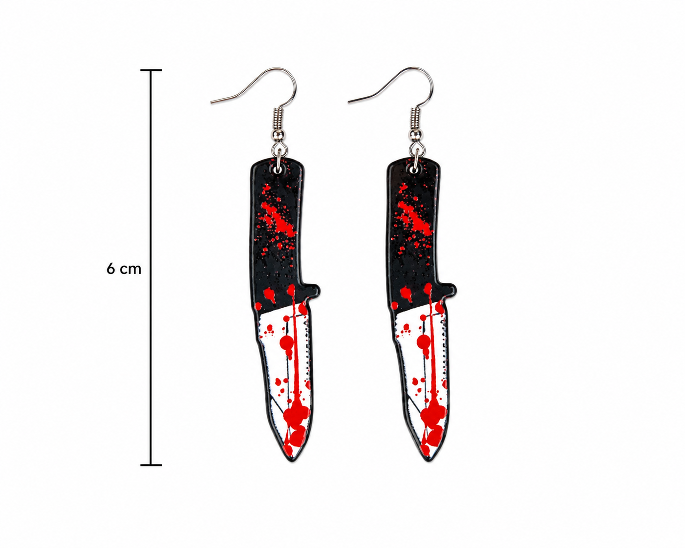 H44 Aretes cuchillo hallowen de aleacion