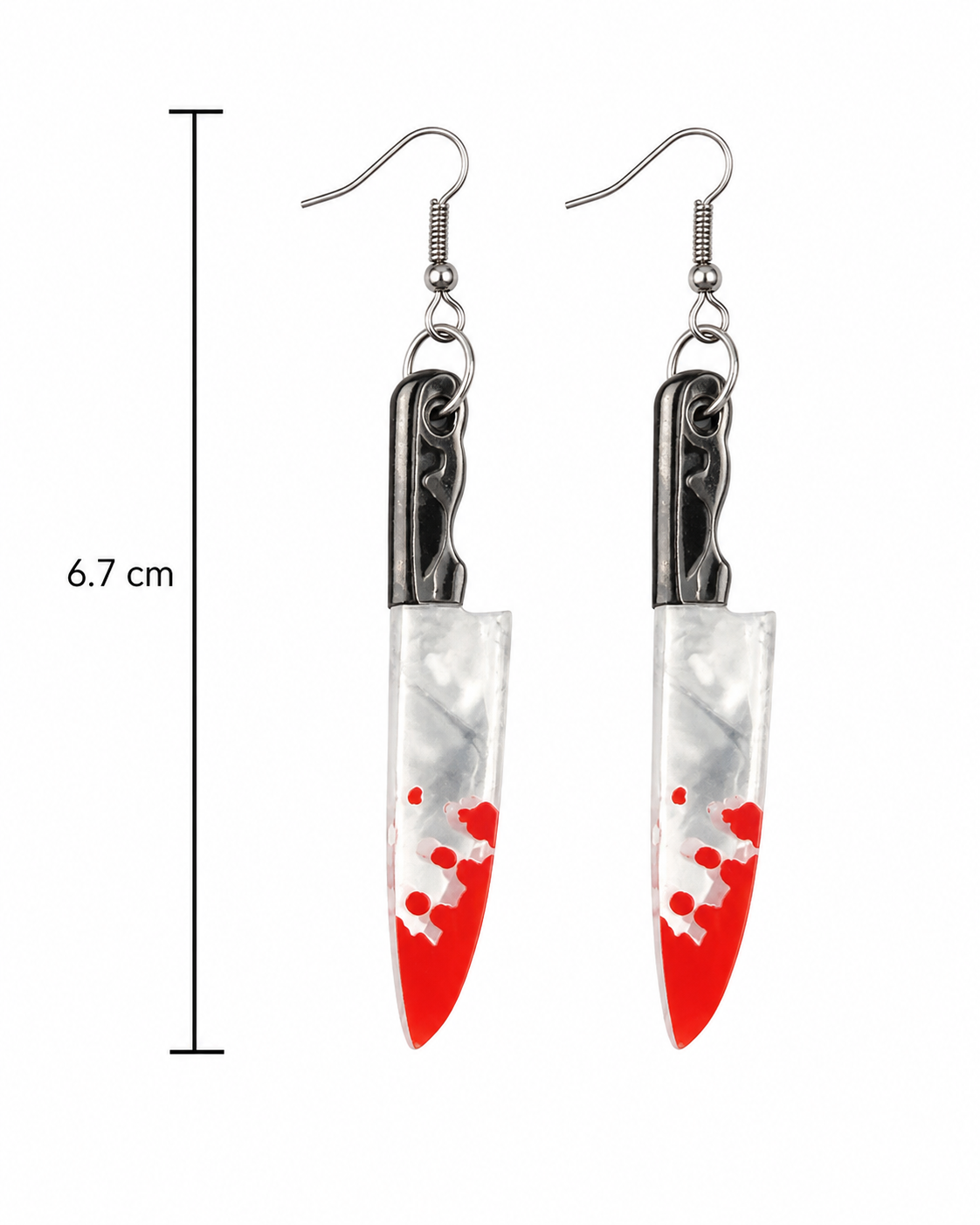 H45 Aretes cuchillo hallowen de aleacion