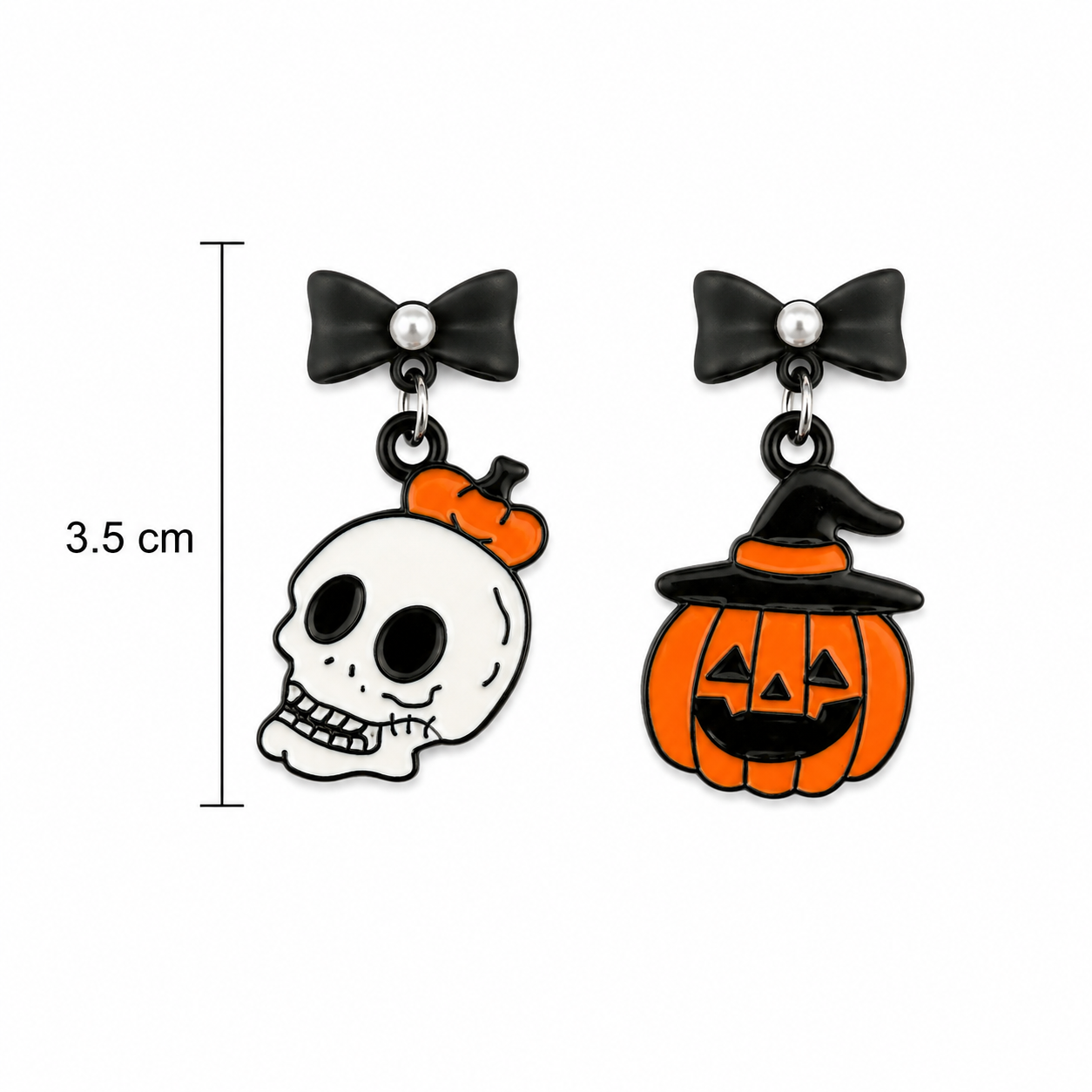 H47 Aretes calabaza craneo aleacion