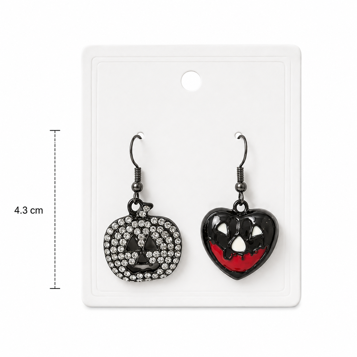 H54 Aretes asimetricos calabaza Halloween