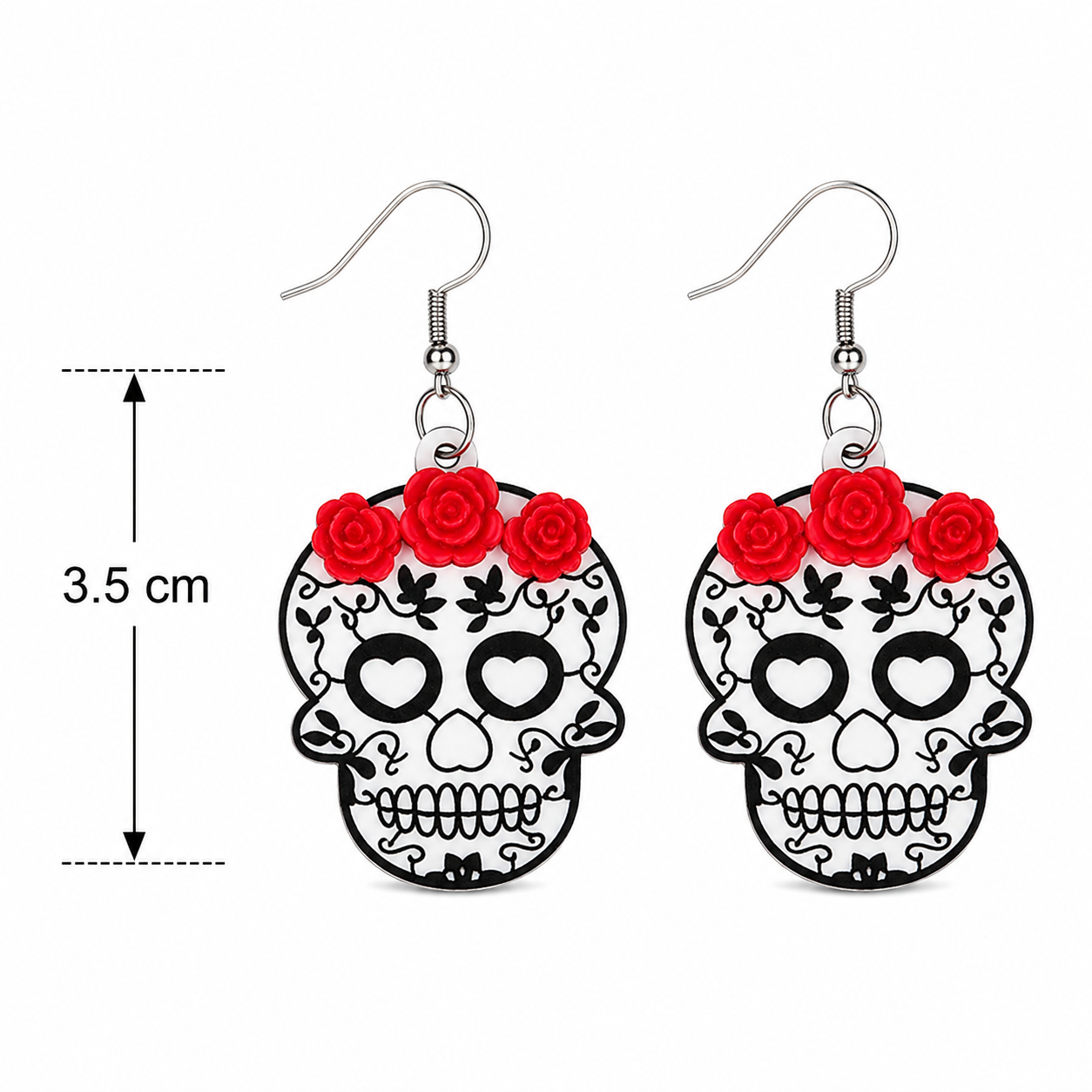 H85 Aretes catrina dia de muertos acrÃ­lico