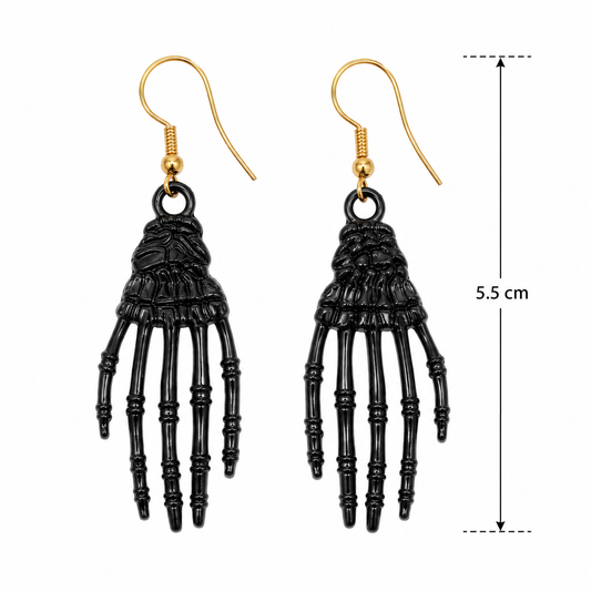 H98 Aretes de mano esqueleto