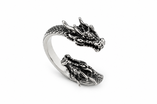 A500 Anillo doble cabeza dragon cobre
