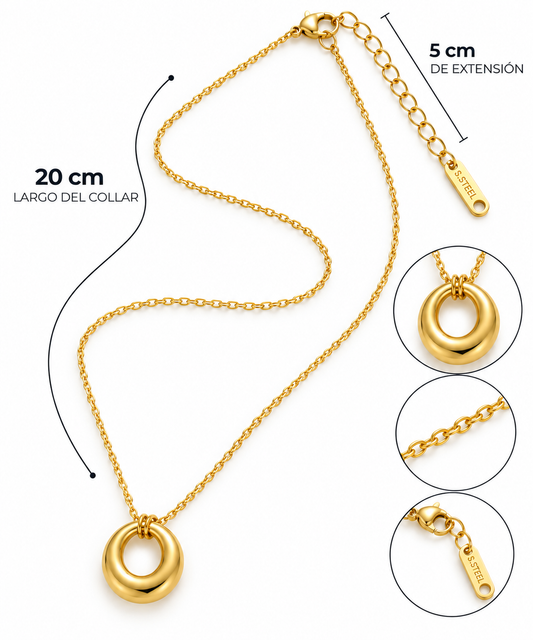 C004 Collar con dije irregular de acero inoxidable 304