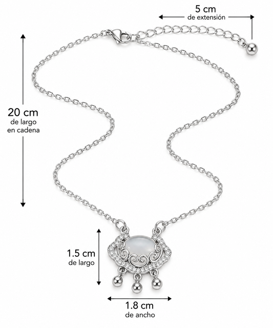 C932 Collar medusa  cobre con dije de acero titanio