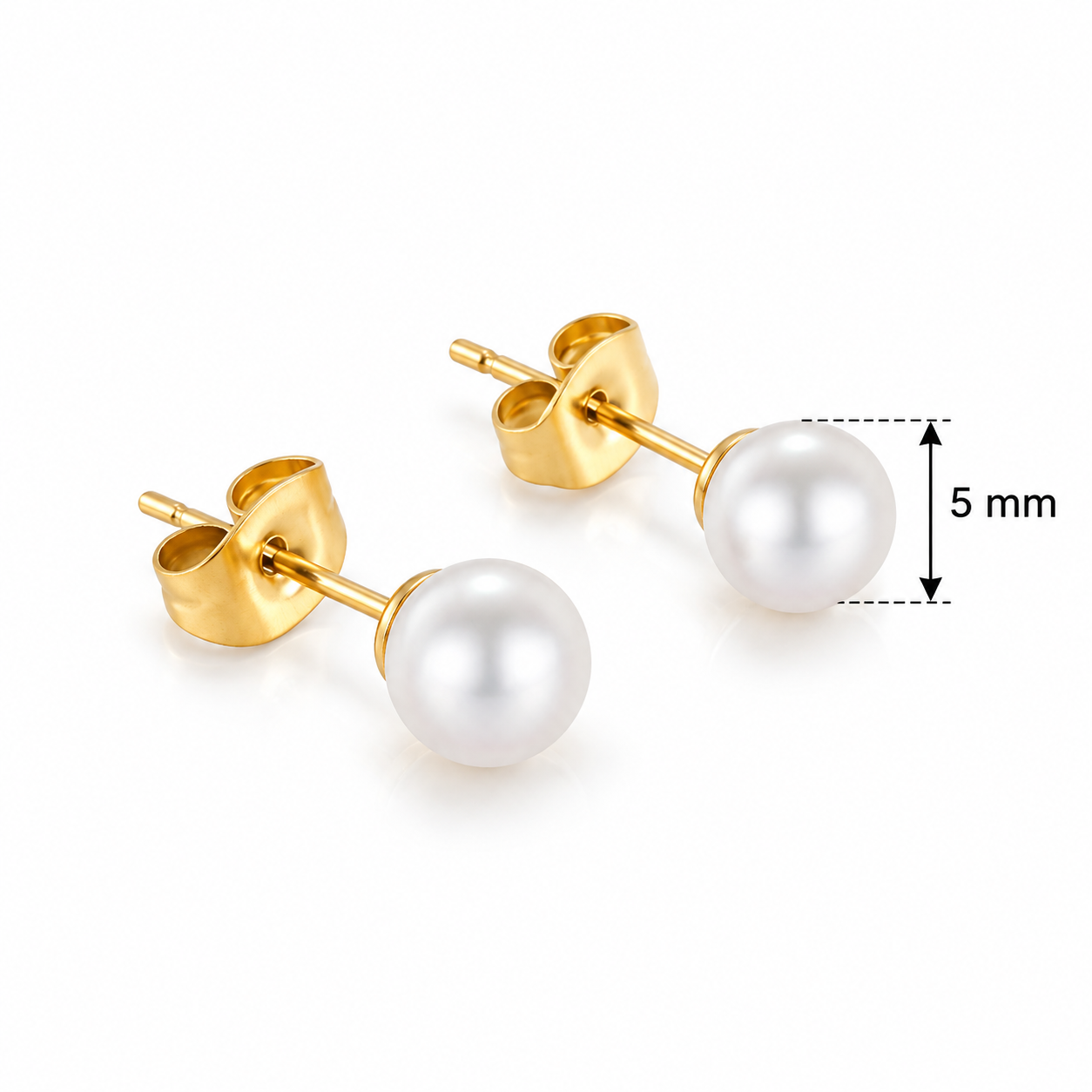 E2864 Aretes para diseño perla de acero inoxidable 304