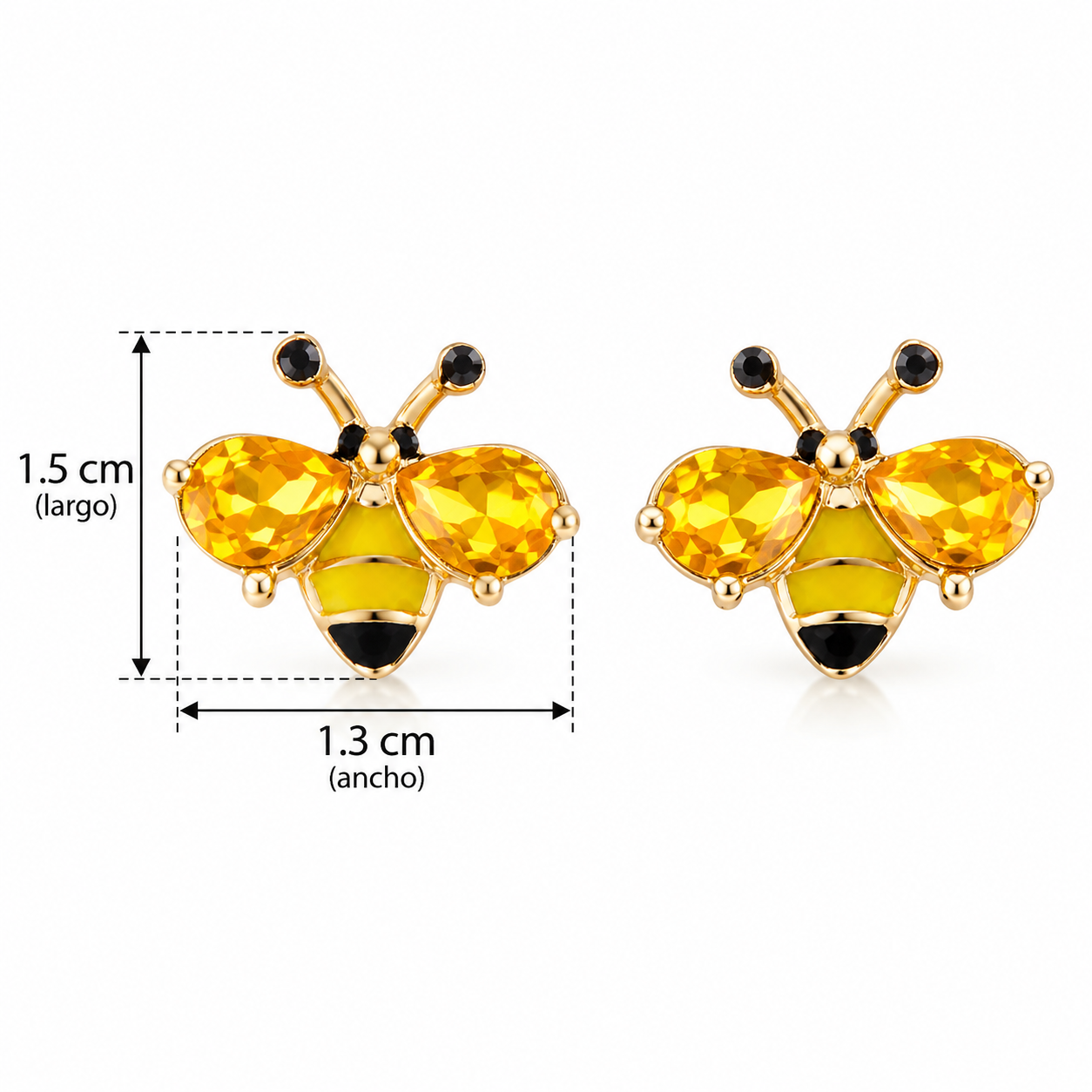 E2871 Aretes abeja con cristal de aleacion