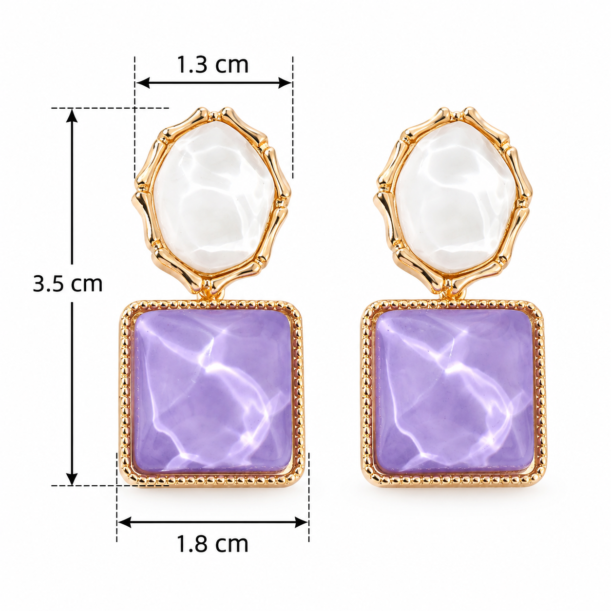 E2884 Aretes formas geométricas irregulares aleacion y esmaltado