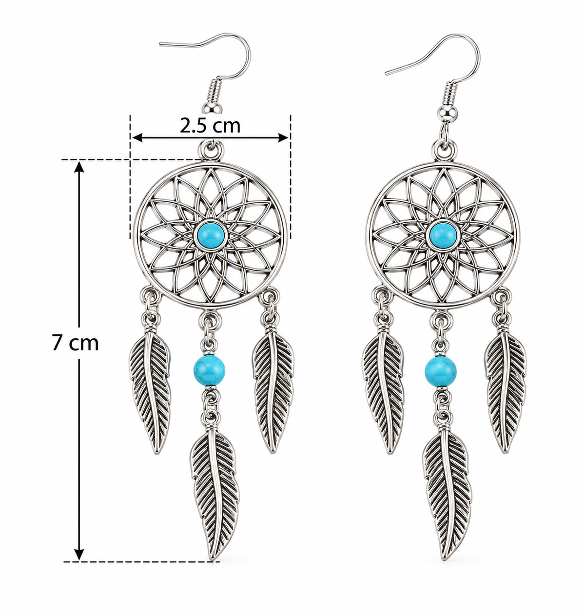 E2626 Aretes atrapasueños de aleacion