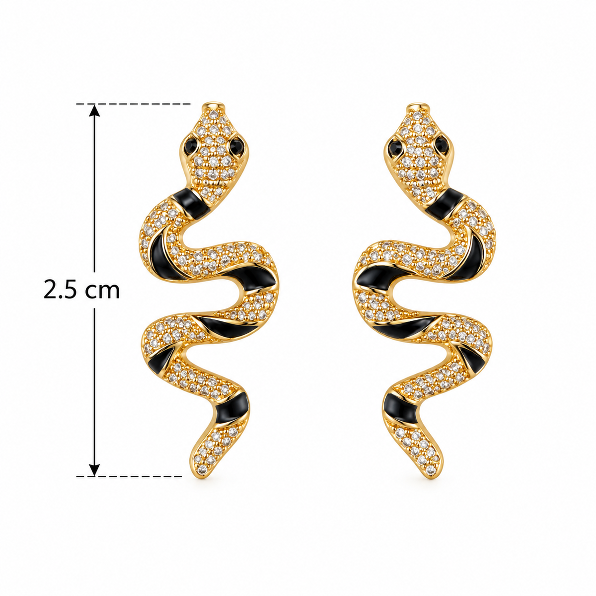 E2627 Aretes serpiente aleacion y cristales