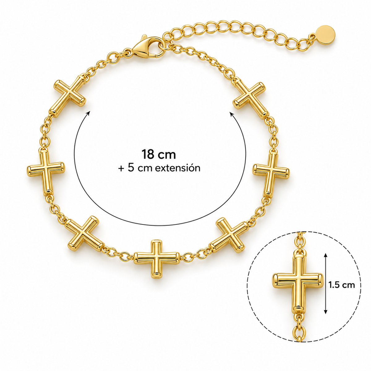 B619 Pulsera Cruz de acero inoxidable