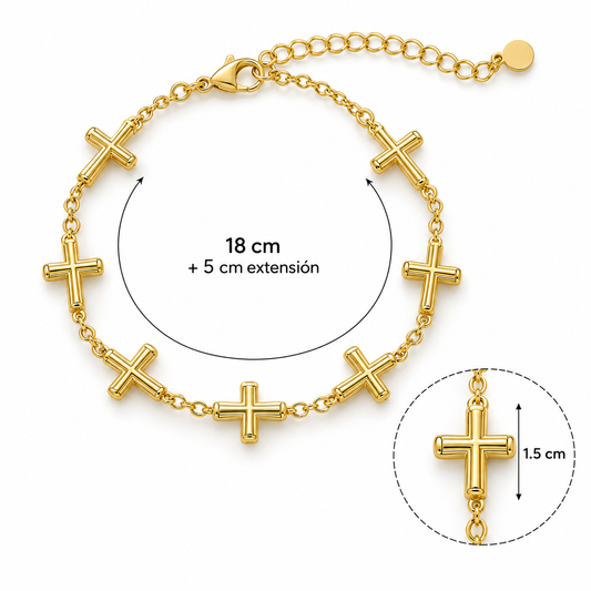 B619 Pulsera Cruz de acero inoxidable