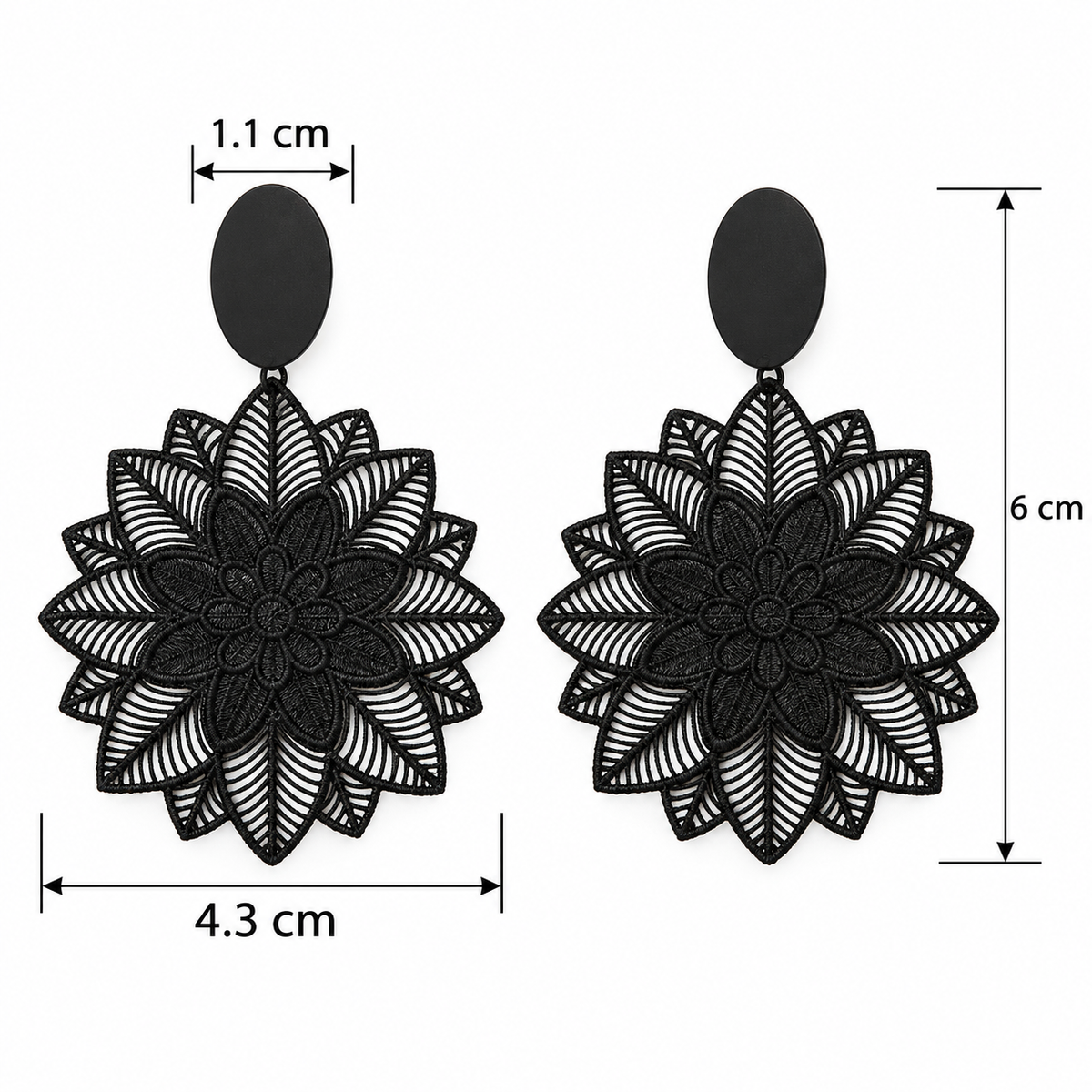 E7380 Aretes colgantes diseño de flor aleacion