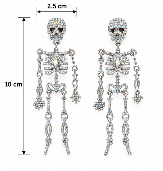 H105 Aretes calavera Incrustaciones De Diamantes De Imitacion de aleacion