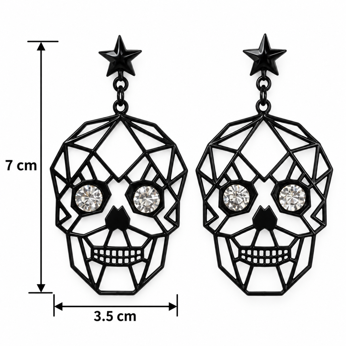 H113 Aretes craneo aleacion Con Pinchos De Cobre Para Mujer