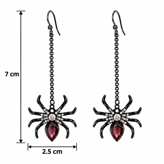 H123 Aretes arañas colgantes con diamante imitacion aleacion