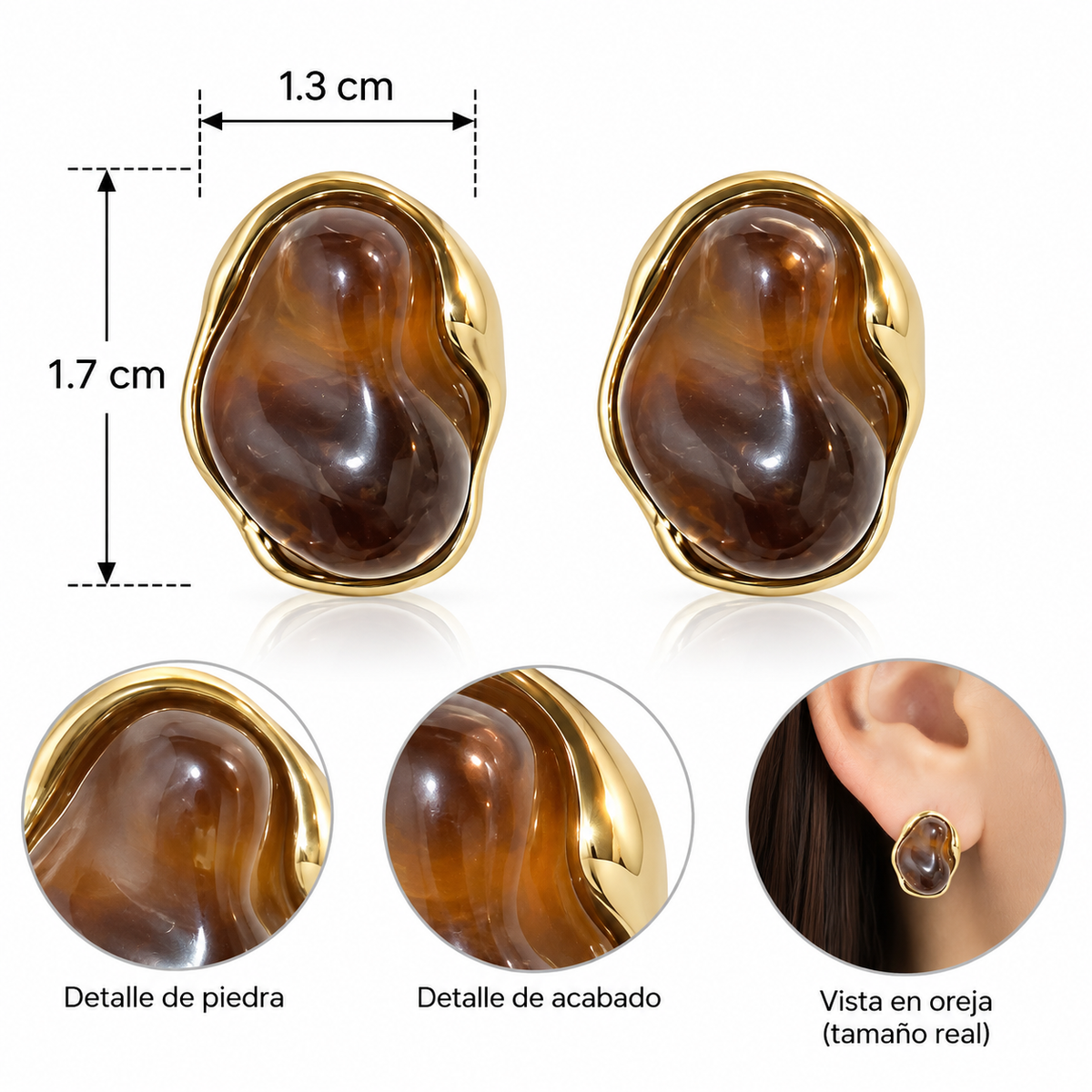 H138 Aretes copal de aleacion