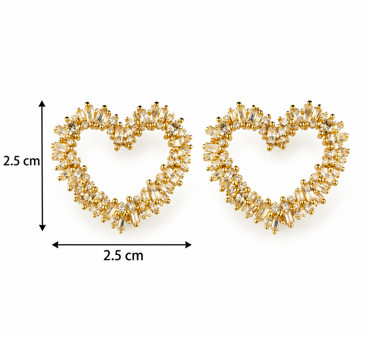 E7383 Aretes Corazon Destello aleacion