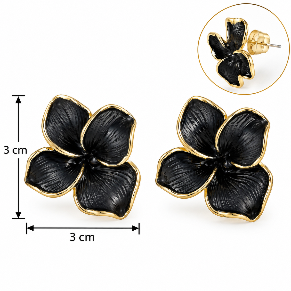 E7388 Aretes flor aleacion esmaltado
