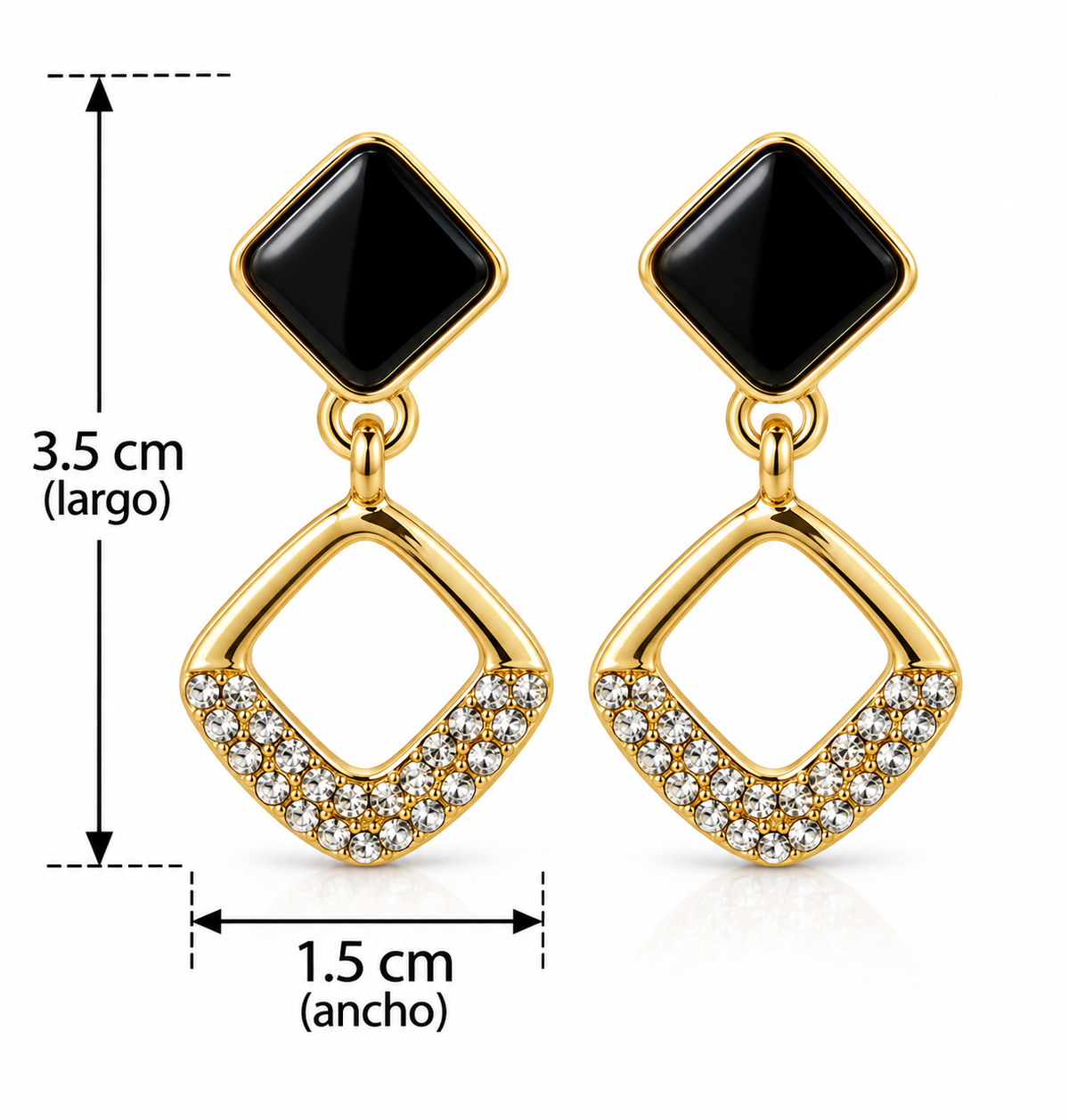 E7430 Aretes rombos cristal aleacion