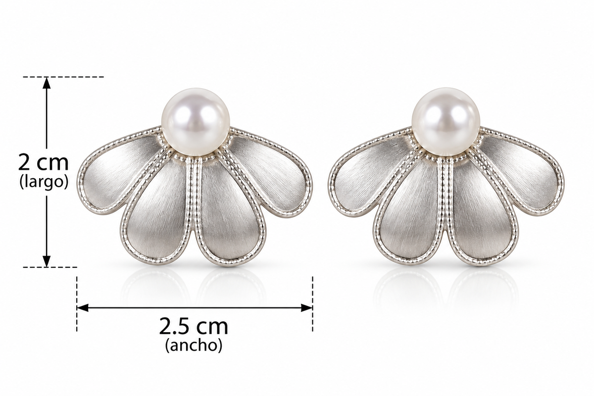 E7433 Aretes flor de nacar aleacion