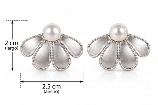 E7433 Aretes flor de nacar aleacion