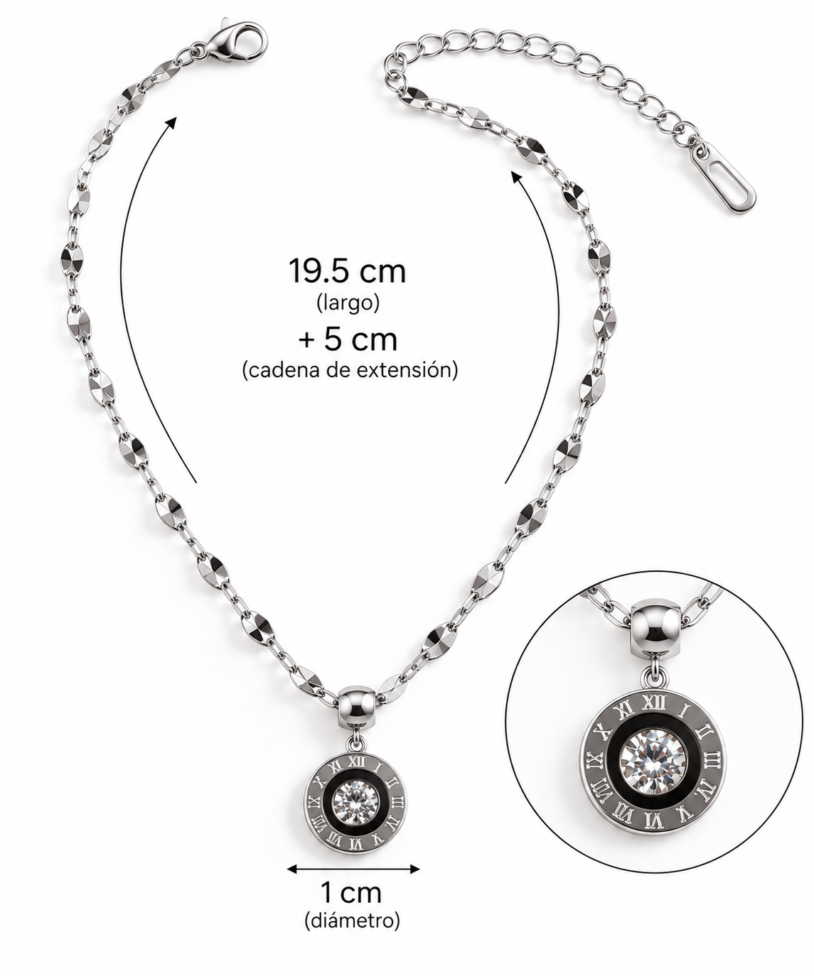 C011 Collar circulo romano de acero inoxidable 304