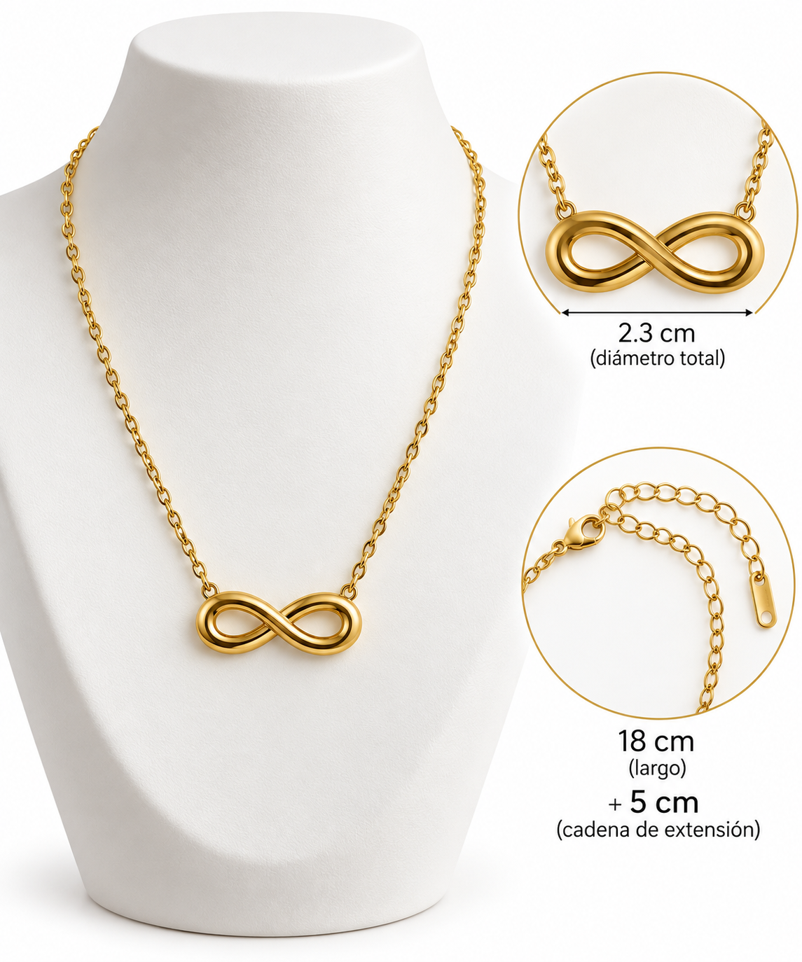 C013 Collar dije infinito de acero inoxidable 304