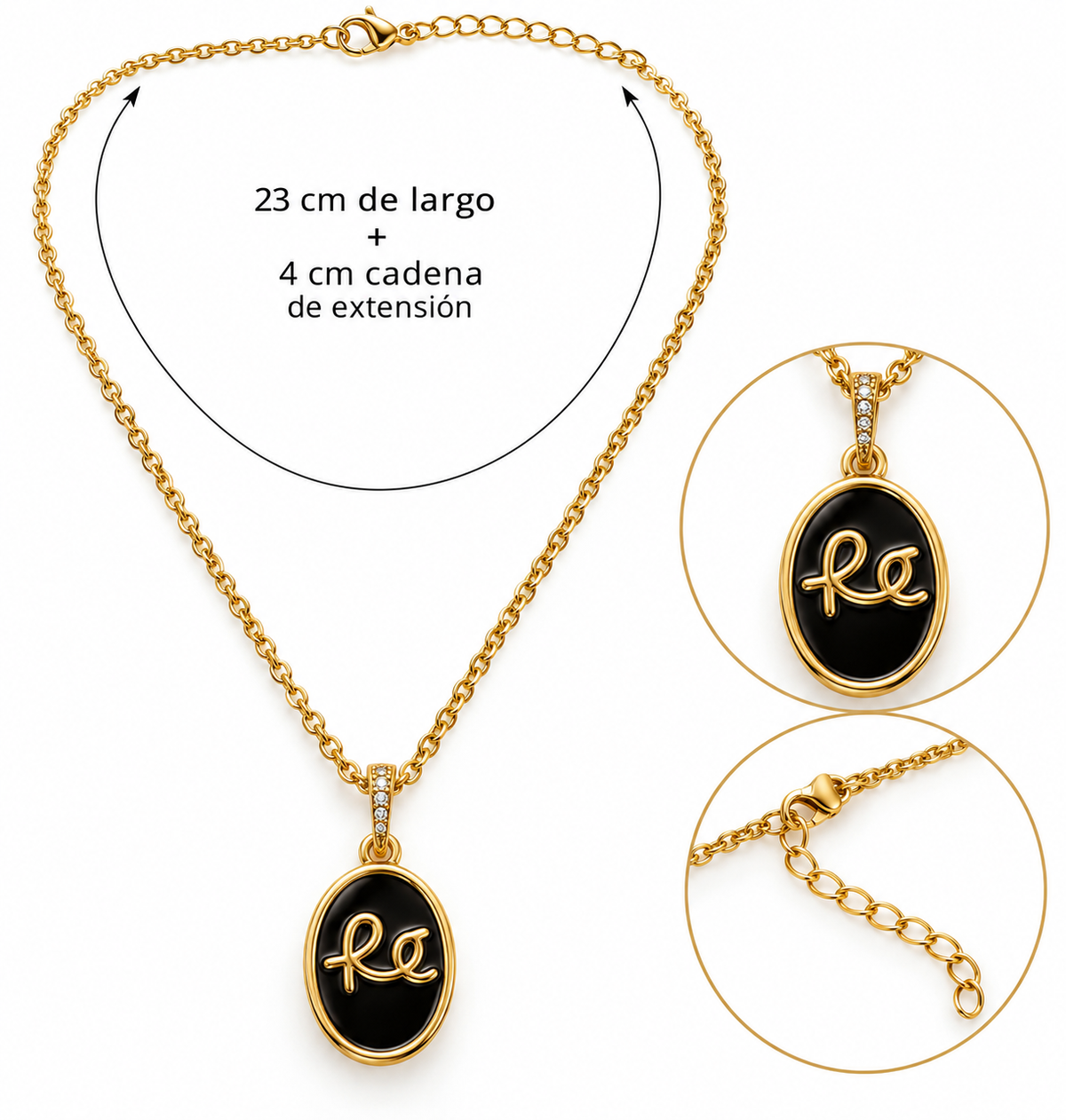 C485 Collar fe cobre chapado en oro