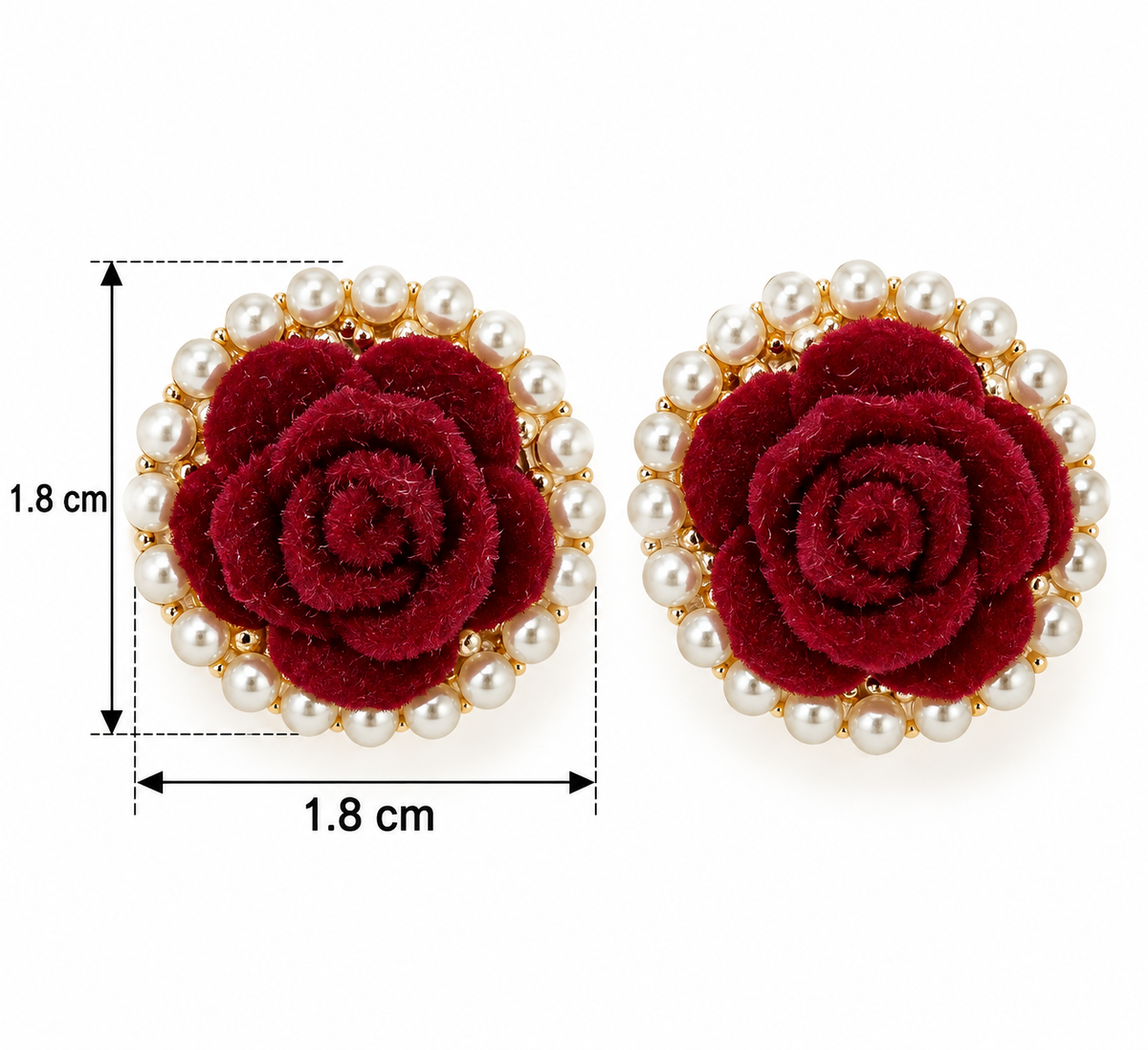 E7453 Aretes rosa perlas aleacion