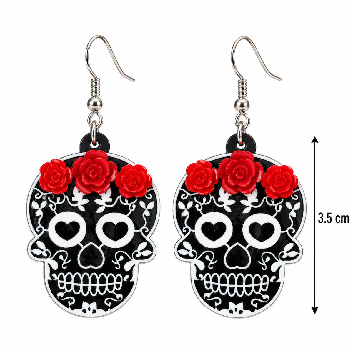 H85 Aretes catrina día de muertos acrílico