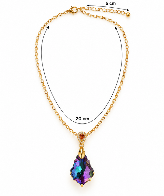 C043 Collar cristal tonasol de acero inoxidable