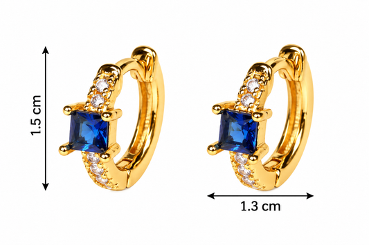 E7465 Aretes cobre con circonia azul aleacion