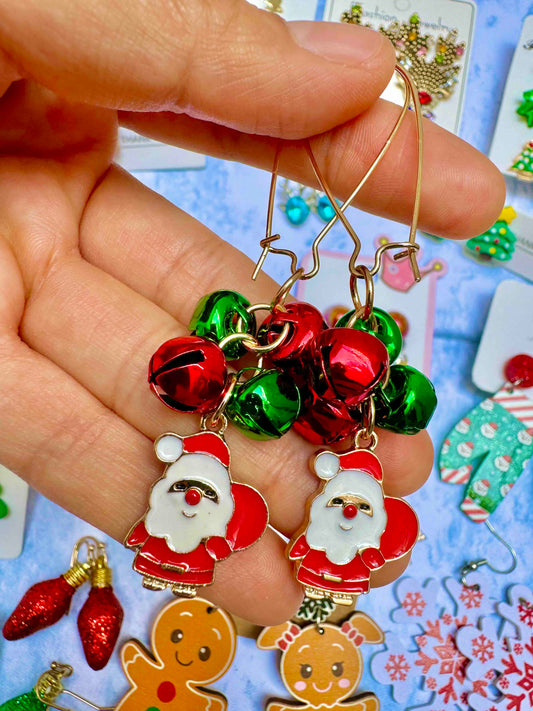 2235 Aretes Santa Claus gancho cascabeles