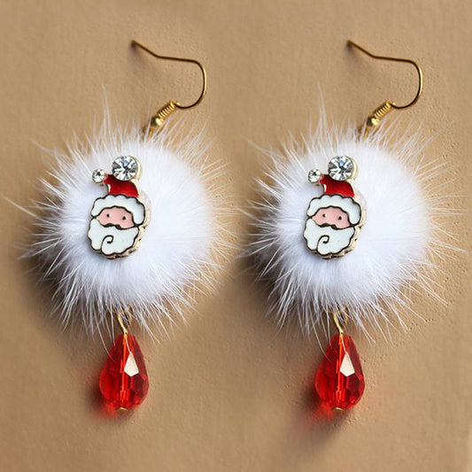 2073 Aretes santa claus pompón chicos