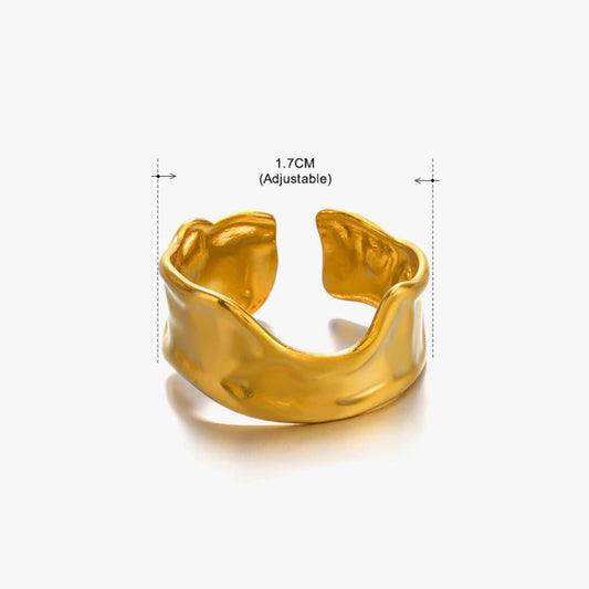 A47 Anillo liso dorado ajustable Acero Inoxidable 5.5cm