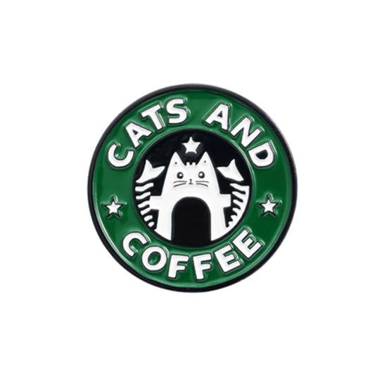 P52 Pin Para Ropa Gato Starbucks Aleación Esmalte