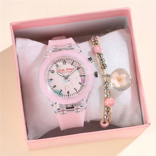 J299 Set Reloj Pulsera Para Niñas