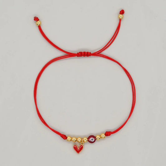 B110 Pulsera Roja Ojo Turco Corazón