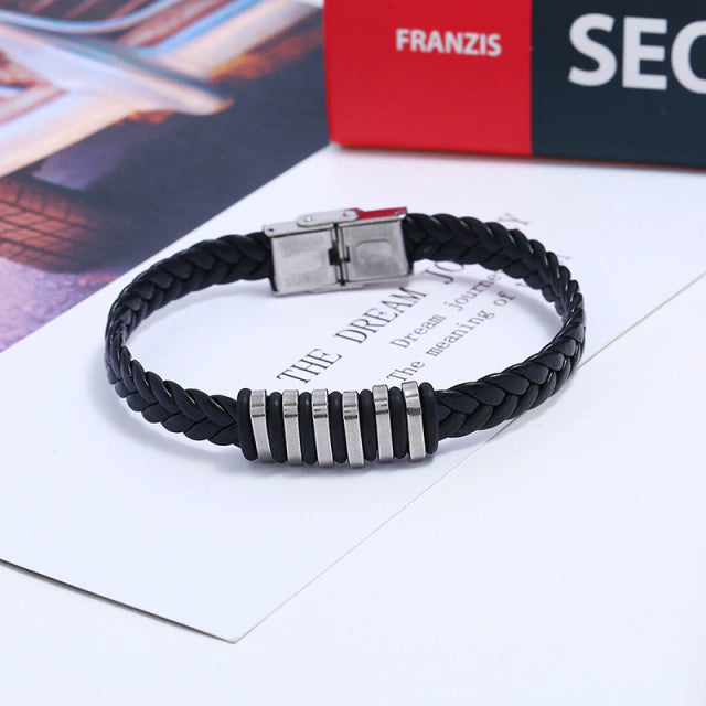 B116 Pulsera Negra Unisex Acero Titanio