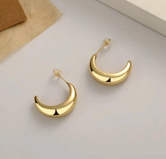 J335 Aretes Arracadas Doradas Cobre Chapado En Oro 18k