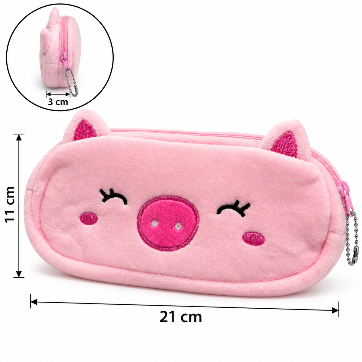 LP01 Lapicera estuche cerdito felpa suave